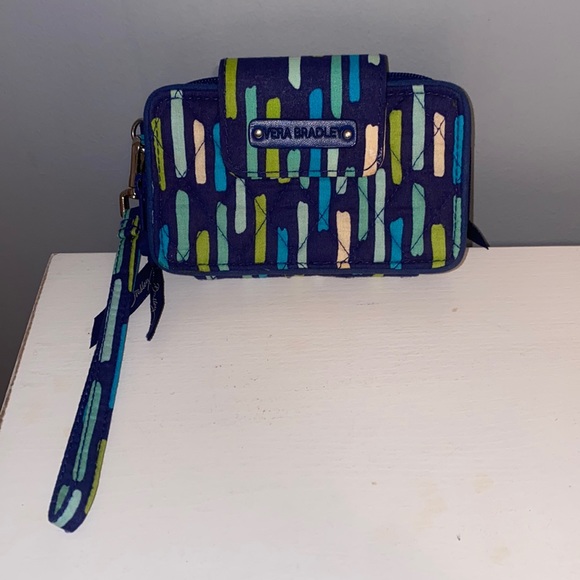 Vera Bradley wallet- Navy, green, and blue - Picture 1 of 3